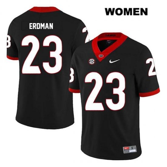 Women's Georgia Bulldogs NCAA #23 Willie Erdman Nike Stitched Black Legend Authentic College Football Jersey NQG1354TH